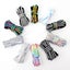 1Pair Reflective Rainbow White Black Elastic Sneakers Round Shoe Laces 100/12... Carousel 2