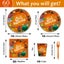 60 Piece Halloween Tableware Set Orange Disposable Party Supplies Cartoon 9 and Carousel 2