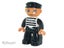 ®™DUPLO - Male Prisoner, Black Cap, Striped Shirt with '62019 ~Retired 2012~ Carousel 1