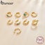 1PCS 925 Sterling Silver Gold-Plated Earrings Exquisite Ear Clip for Women Carousel 7