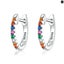 Rainbow 925 Sterling Silver Earrings Arch Colourful Zirconium Shining Crystal... Carousel 1