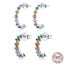 Rainbow 925 Sterling Silver Earrings Arch Colourful Zirconium Shining Crystal... Carousel 2