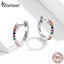 Rainbow 925 Sterling Silver Earrings Arch Colourful Zirconium Shining Crystal... Carousel 4