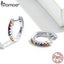 Rainbow 925 Sterling Silver Earrings Arch Colourful Zirconium Shining Crystal... Carousel 5