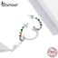 Rainbow 925 Sterling Silver Earrings Arch Colourful Zirconium Shining Crystal... Carousel 6