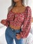 Floral Print Lace Up Crop Top For Women Carousel 2