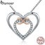 925 Sterling Silver Elegant Double Heart Infinity Love Pendant Necklace for W... Carousel 5