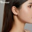 New 925 Sterling Silver Black Gold Ear Buckles Simplicity Hoop Earrings Korea... Carousel 5