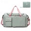 Waterproof Travel Duffle Bag Foldable with Shoe Compartment Wet Pocket-GreenPink Carousel 1