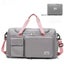 Waterproof Travel Duffle Bag Foldable with Shoe Compartment Wet Pocket-Grey Pink Carousel 1