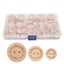 craft buttons 140pcs Wooden Buttons DIY 3 Different Sizes Letters Pattern Sewing Carousel 2