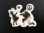 ** BANKSY ART ** 1 x Sticker - Girl Heart Balloon / Shooting Peace Soldier (5cm) Carousel 1
