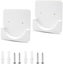 2Pcs Adhesive Curtain Rod Holders - Shower & Closet Rod Base Carousel 1