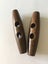 button Pack of 2 brown wooden toggles 60mm x 13mm Carousel 1