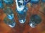 BLUE GLASS MARY GREGORY DRINKS SET. JUG + 4 GLASSES. HANDPAINTED Carousel 3