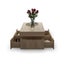 Coffee Table 4-Drawer Side Cabinet with Storage Shelf Oak Carousel 7