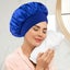 Shower Cap Satin Wide-Brimmed Bath Cap Reusable Carousel 5