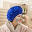 Shower Cap Satin Wide-Brimmed Bath Cap Reusable Carousel 6