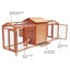 Wooden Chicken Coop,Rabbit Cage,Hen House Hutch Poultry 284cm Petscene Carousel 7