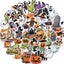 100 PCS Halloween Stickers,Halloween Party Favors,Non Repeating Vinyl Waterproof Carousel 7