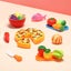 Pretend Play Set Kitchen Kids Cutting Fruits Vegetables Pizza Toys Set Carousel 5