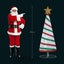 180cm Ribbon Christmas Tree Christmas Light Carousel 12