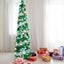 1.5m Christmas Tree with 50 Color Lights Artificial Pop Up Collapsible Tinsel Carousel 5