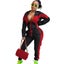 Womens Windbreaker Jacket Pants Colorblock Patchwork Tracksuit-Black Carousel 1