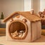 Foldable Warm And Semi-Enclosed Pet House For Cats And Dogs Carousel 10