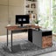 Computer Office Desk Bookcase Laptop Study Writing Table Bookshelf Workstation Carousel 6