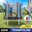 60IN Kids Trampoline w/ Jumping Basketball Ring Hoop Carousel 3
