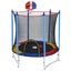 60IN Kids Trampoline w/ Jumping Basketball Ring Hoop Carousel 14
