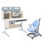Children Kids Study Desk and Chair Set blue Height Adjustable Carousel 13