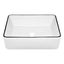 White Ceramic Basin Sink Bathroom Above Counter Hand Wash Bowl Vanity Rectangle Carousel 13