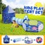 Kids Play Tent House Baby Crawl Tunnel Ball Pit with Basketball Hoop 3-In-1 Carousel 3