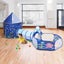 Kids Play Tent House Baby Crawl Tunnel Ball Pit with Basketball Hoop 3-In-1 Carousel 8