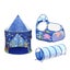 Kids Play Tent House Baby Crawl Tunnel Ball Pit with Basketball Hoop 3-In-1 Carousel 9