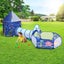 Kids Play Tent House Baby Crawl Tunnel Ball Pit with Basketball Hoop 3-In-1 Carousel 10