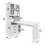 Computer Desk Bookcase Office Study Writing Laptop Table Shelving White Carousel 6