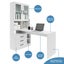 Computer Desk Bookcase Office Study Writing Laptop Table Shelving White Carousel 7