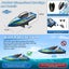 15+ MPH RC Boat LED Lights Fast RC Boat Toys Pool Lake Remote Control Speed Boat Carousel 4