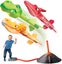 Dino Blasters Rocket Launcher for Kids Launch up to 100ft Birthday Gift Carousel 2