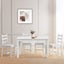 Wooden Table Set Chairs 5 Piece Dining Kitchen Pine Wood Furniture Rectangular Carousel 6