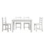 Wooden Table Set Chairs 5 Piece Dining Kitchen Pine Wood Furniture Rectangular Carousel 7