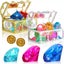 24Pcs Diving Gem Pool Toys Swimming Diving Toys with 2 Treasure Pirate Boxes Carousel 4