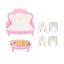 1/16 scale dollhouse living room furniture miniature sofa coffee table with Carousel 3