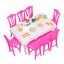 miniature dining table 1:12 Dollhouse Dining Table Set for Kids Broaden Carousel 5
