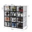 12PCS Stackable Shoe Storage Box Sneaker Display Case Shelf Rack Black Carousel 4