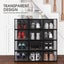 12PCS Stackable Shoe Storage Box Sneaker Display Case Shelf Rack Black Carousel 12