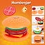 Wooden Sandwich Stacking Toys, Montessori Toys with Flash Cards Burger Food Ear Carousel 5